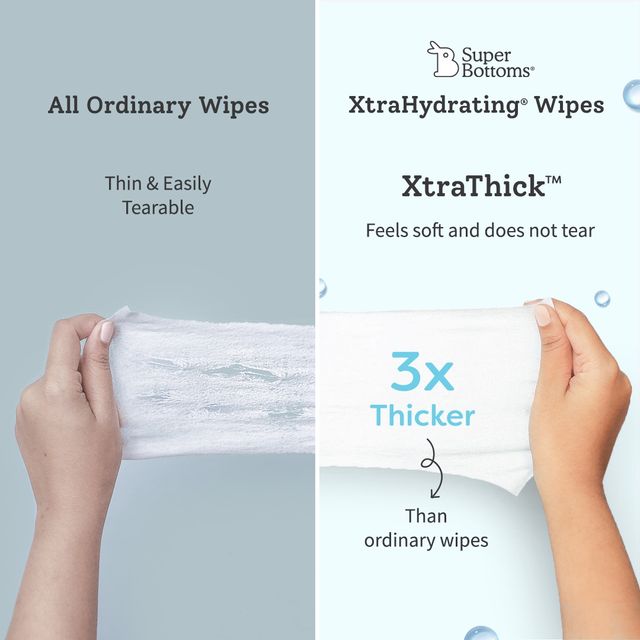 Super Bottoms Xtrahydrating Premium Wipes Baby For Kids | White | 0 - 2 years