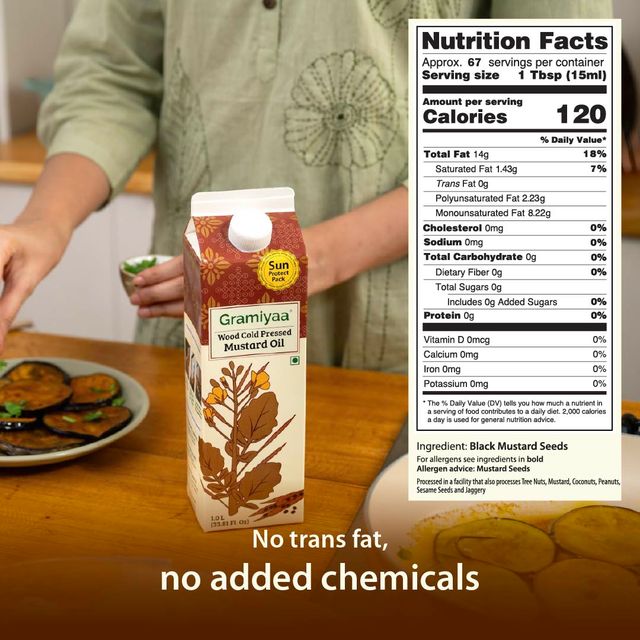 Gramiyaa Mustard - Sarson Oil - Wood Cold Pressed