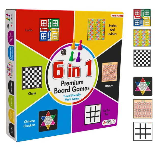 Apex 6 in 1 Premium Board Games