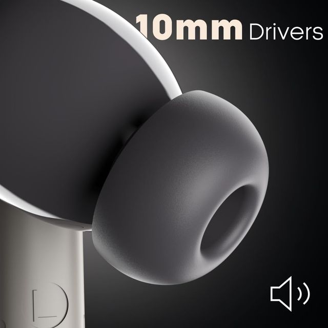 Leaf Buds X342 True Wireless Earbuds With Ai Sound App, 32H Playtime,10Mm Driver(Dune Grey)