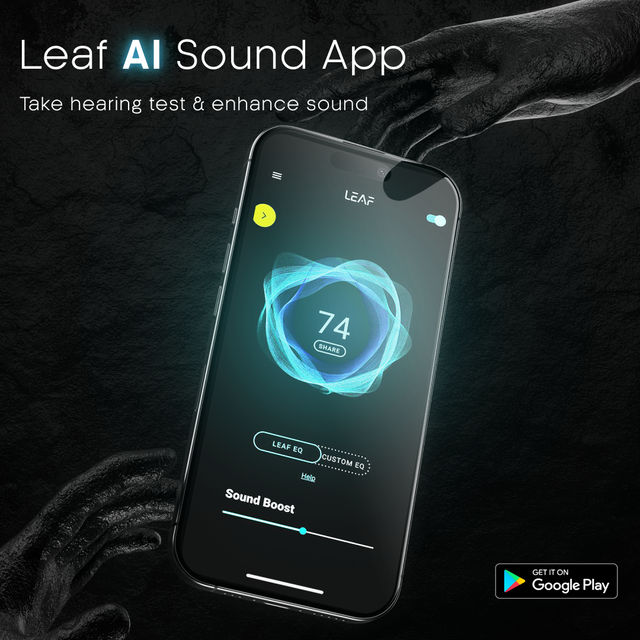 Leaf Buds X214 True Wireless Earbuds AI Sound App | 40H Playtime | 2 Modes | Blood Black