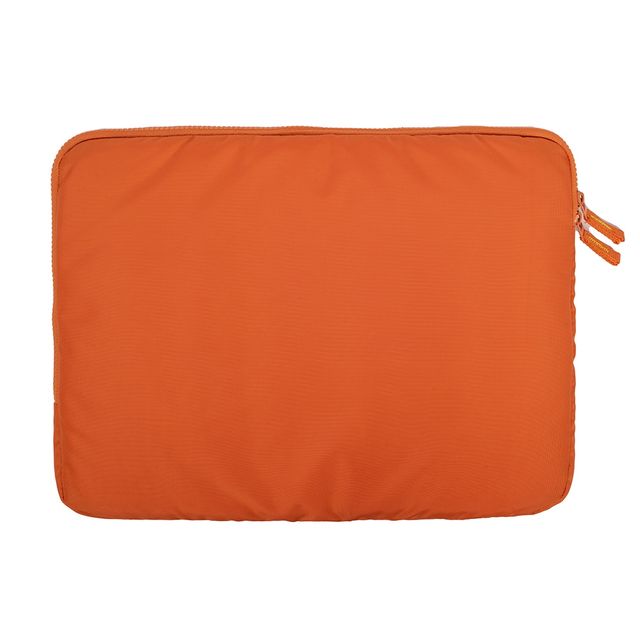 QIPS Unisex Solid PU Coated Polyester 15.6 L Laptop Sleeve | Orange - 15 Inches