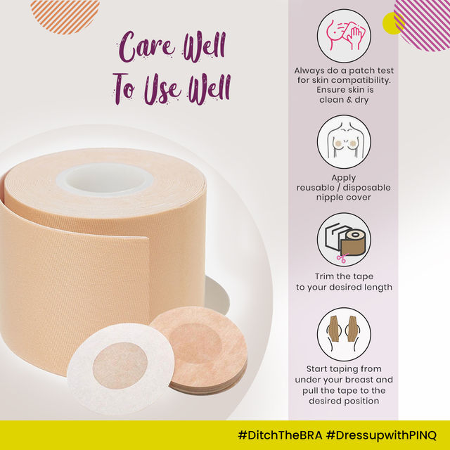 Pinq Polka Breast Lift Tape 7.5 Cm Wide - Nude