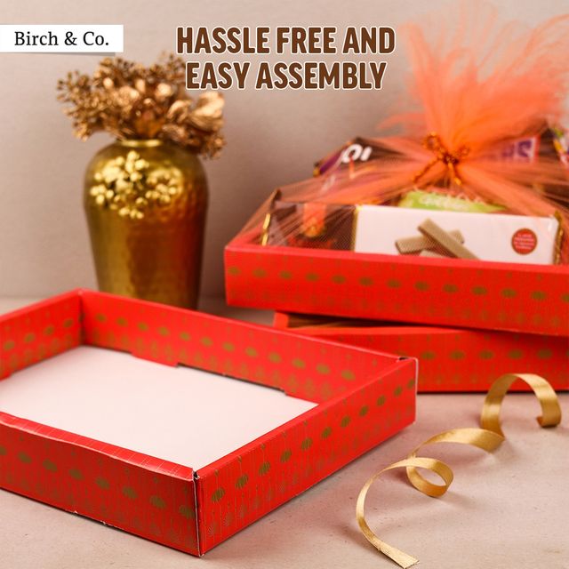 Birch & Co. Hamper Box | Red | Pack of 4