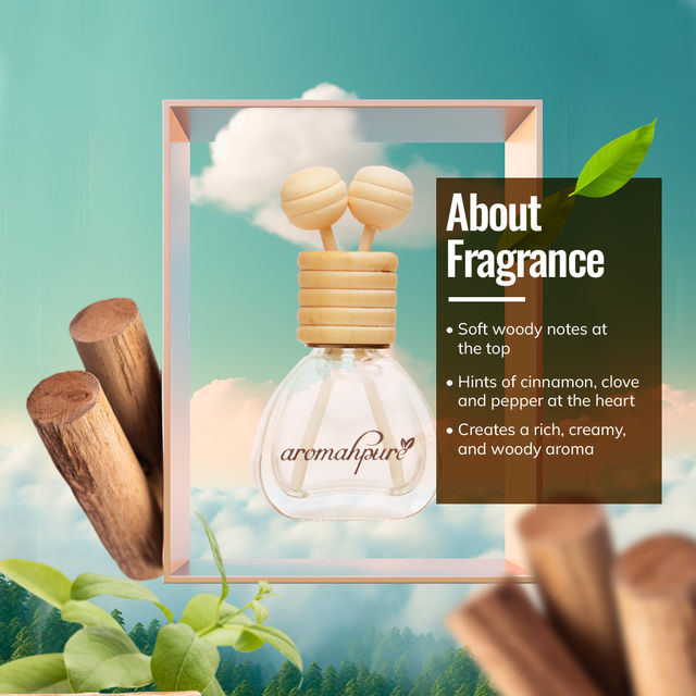 Aromahpure Car Perfume Vent Clip with Reed Stick | Sandalwood Fragrance | Last upto 30 days