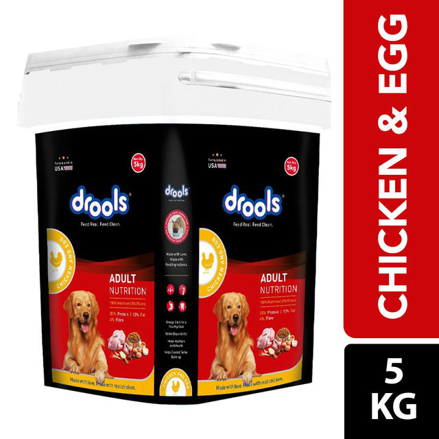 Drools Chicken And Egg Adult Dry Dog Food Inside Container