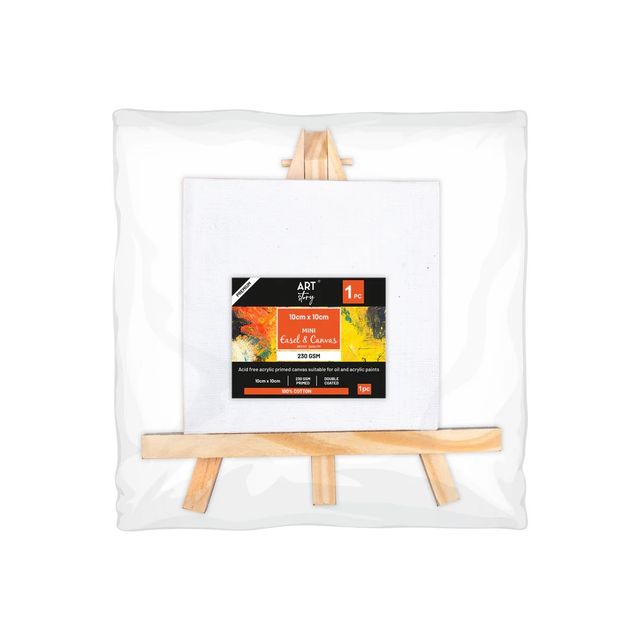 Itsy Bitsy Wooden Mini Easel With Canvas Easel Size 15cm Canvas Size 10 x 10cm Sw as