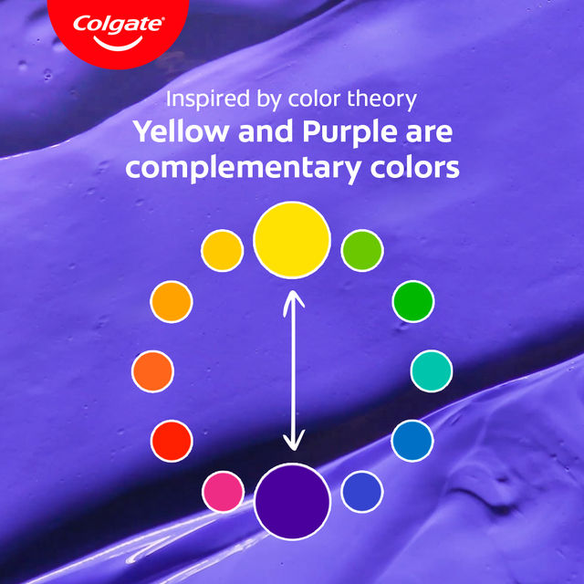 Colgate Visible White Purple Toothpaste Color-Corrects Yellow Tones On 1St Use