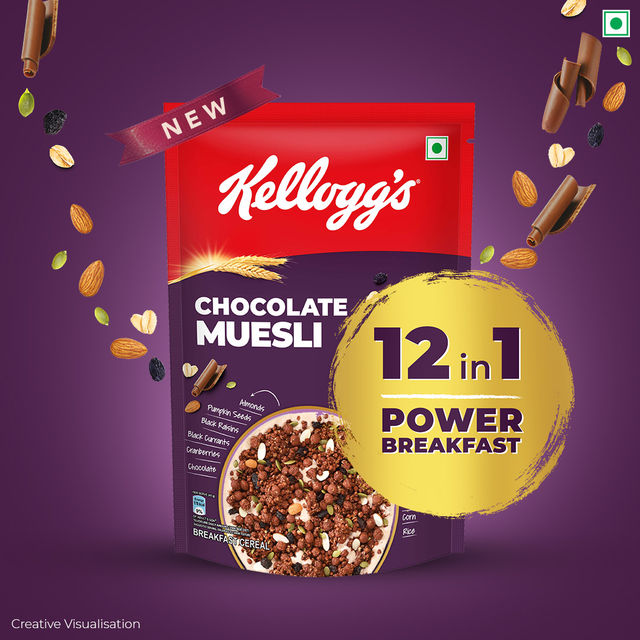 Kellogg's Chocolate Muesli | 12-in-1 Power Breakfast | India's No. 1 Muesli | Multigrain Breakfast Cereal