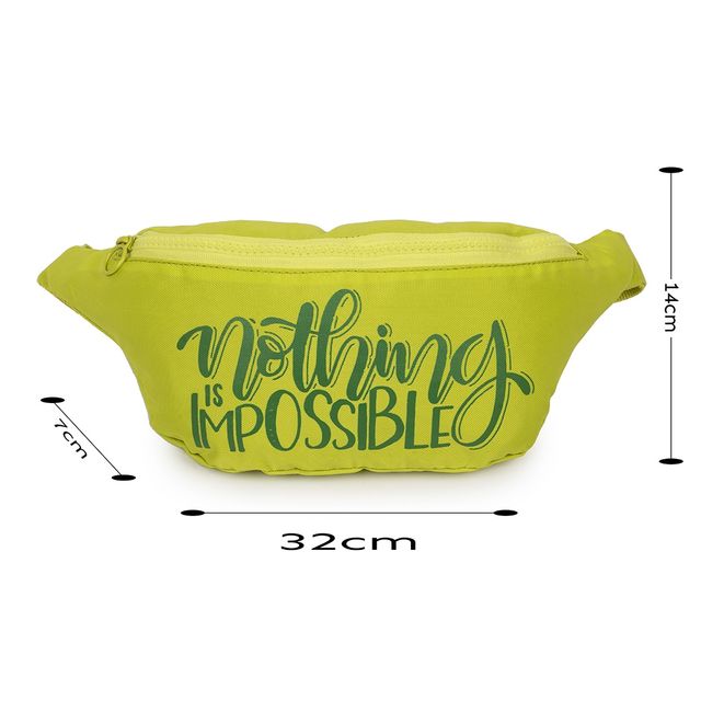 QIPS Unisex Polyester 2 L Waist Bag | Light Green - Free Size