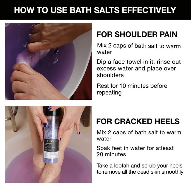 Soulflower Lavender Bath Salt For Muscle Relief & Relaxation(500gms) & Soulflower Lavender Essential Oil(15ml) Combo