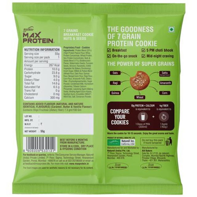 Ritebite Max Protein Cookie Nuts & Seeds, No Maida Multigrain Premium Biscuit Cookies