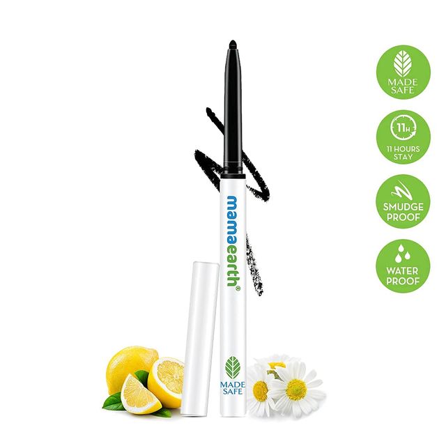 Mamaearth Charcoal Black Long Stay Kajal Black Waterproof, For 11-Hour Smudge-Free Stay