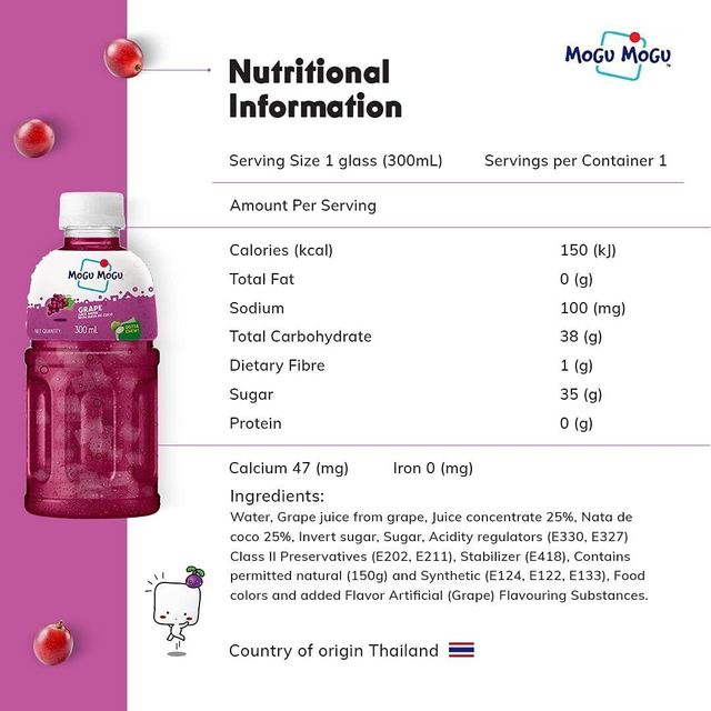 Mogu Mogu Grape Fruit Juice