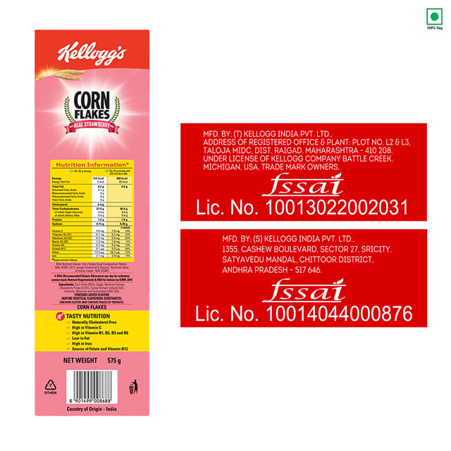 Kellogg's Corn Flakes With Real Strawberry