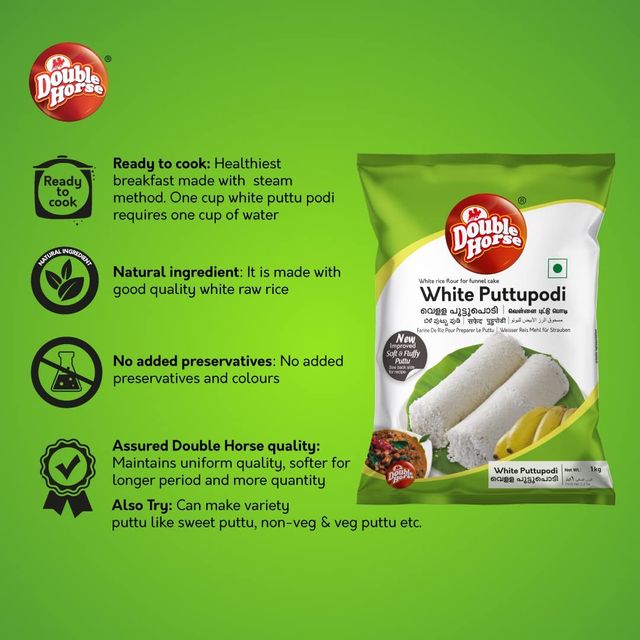 Double Horse Puttupodi White