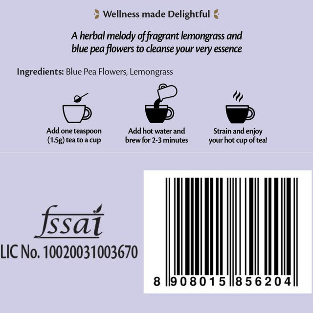 Roshi Bluepea Lemongrass Tea(100% Caffeine Free Herbal Tea)