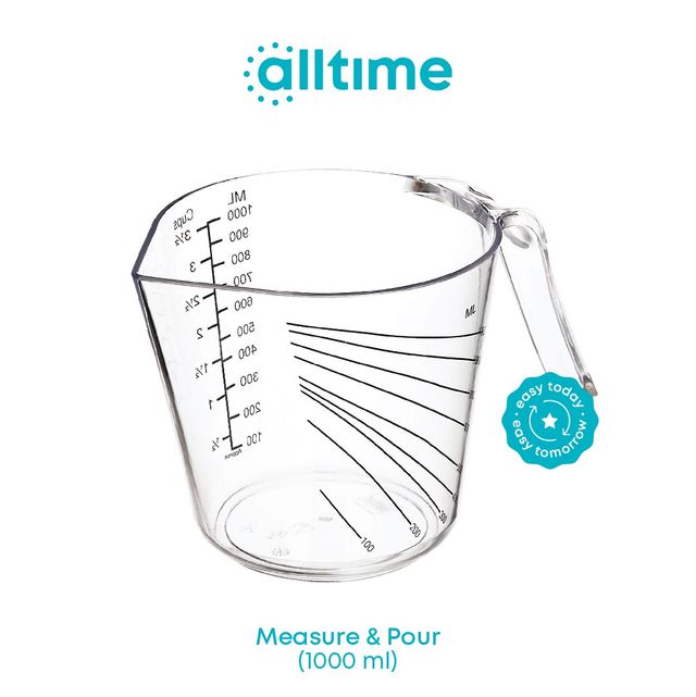 All Time Plastic Measure & Pour Jug 1000 Ml, Transparent