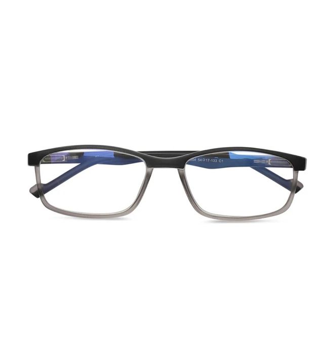 Specsmakers Unisex Solid TR90 Computer Glasses | Black and Grey - L