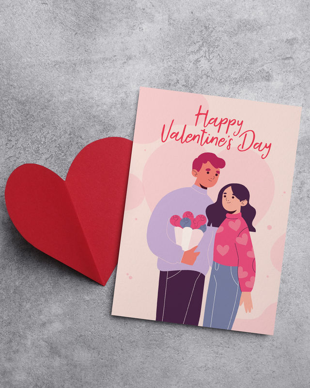 Mad Over Print Happy Valentine's Day Card