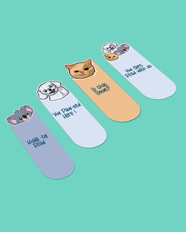 Mad Over Print Cute Bookmarker (Set Of 4)