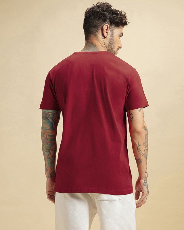Bewakoof Tom & Jerry Merchandise Men's Red Pocket Jerry Graphic Printed T-shirt - L