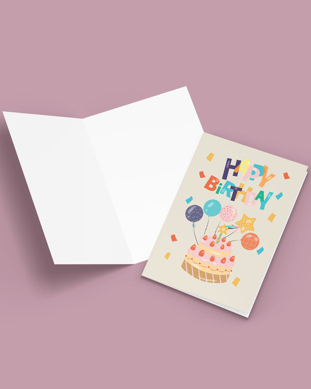 Mad Over Print Birthday Balloon Card