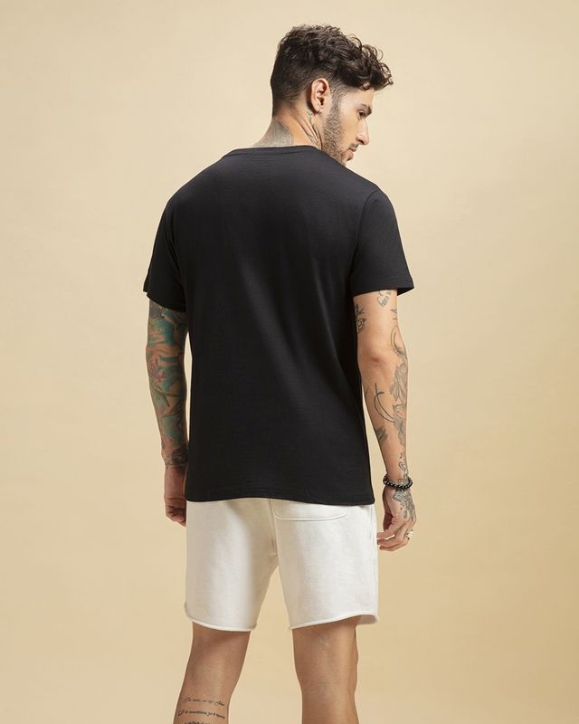 Bewakoof Disney Merchandise Men's Black Mickey Trio Call (DL) Graphic Printed T-shirt(2XL)