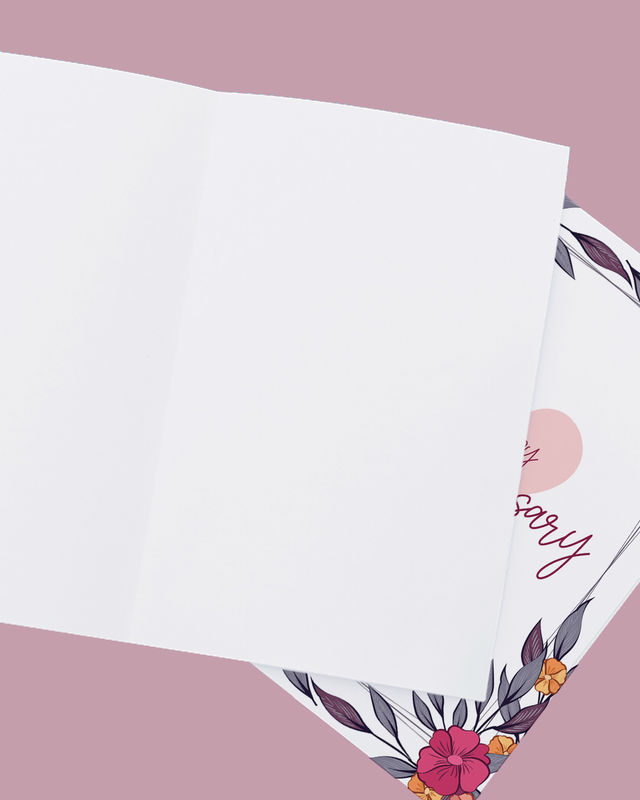 Mad Over Print Pink Floral Anniversary Card