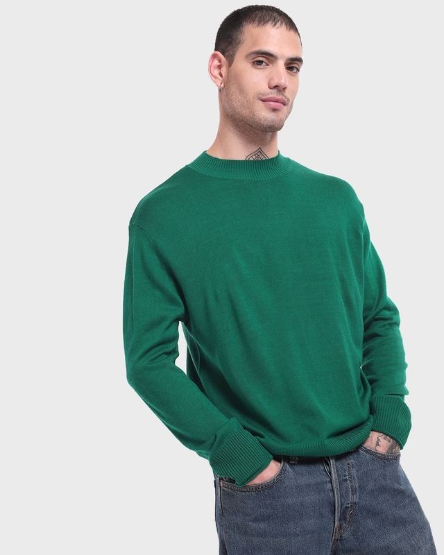 Bewakoof Men's Oversized Sweater | Green - XXL