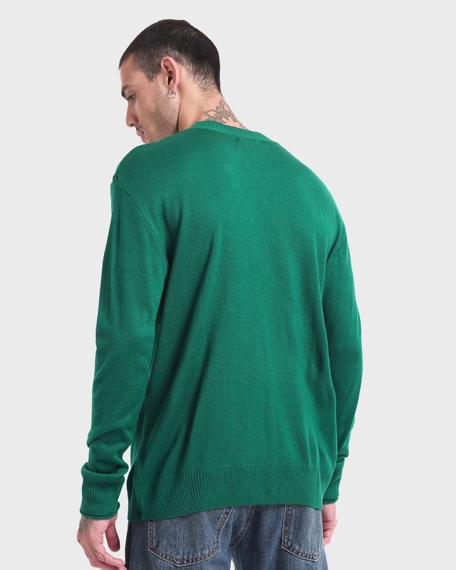 Bewakoof Men's Oversized Sweater | Green - XXL