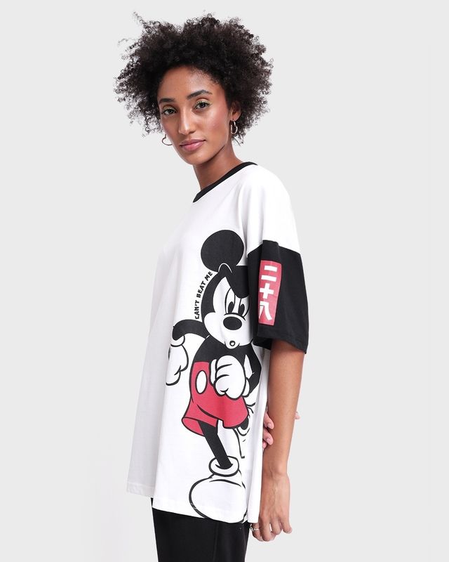 Bewakoof Disney Merchandise Unisex Mickey Graphic Printed T-shirt | White & Black - L