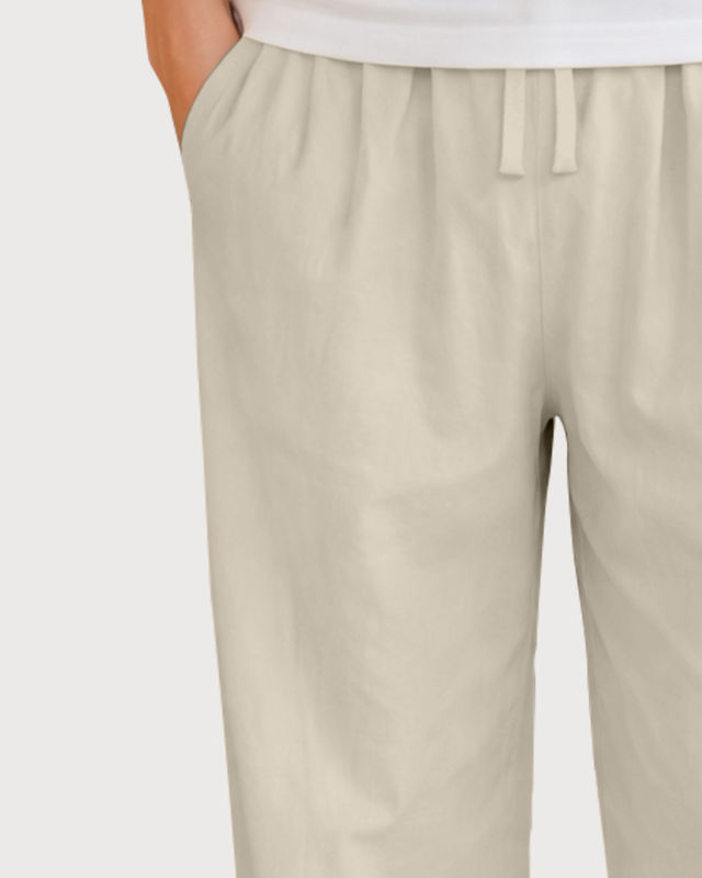 FTX Men's Solid Tapered Fit Cotton Linen Trouser - Buy at ₹679