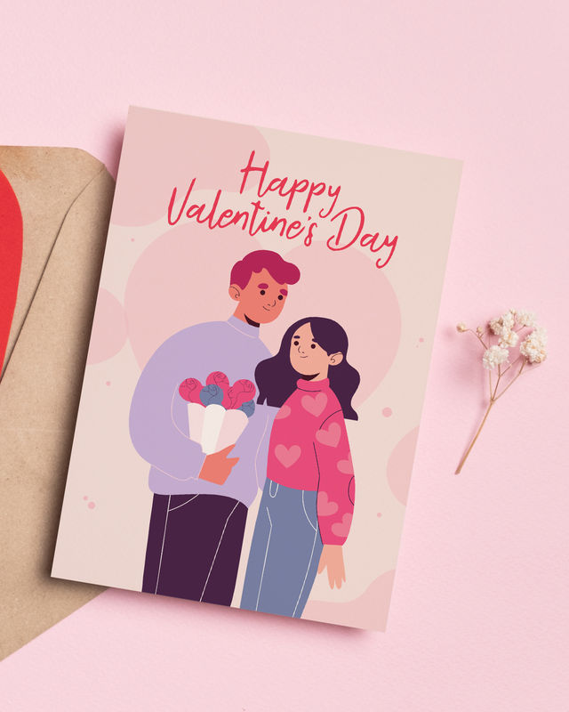 Mad Over Print Happy Valentine's Day Card