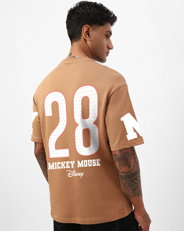 Buy Bewakoof Men's Disney Mickey Graphic Printed Oversized T-shirt