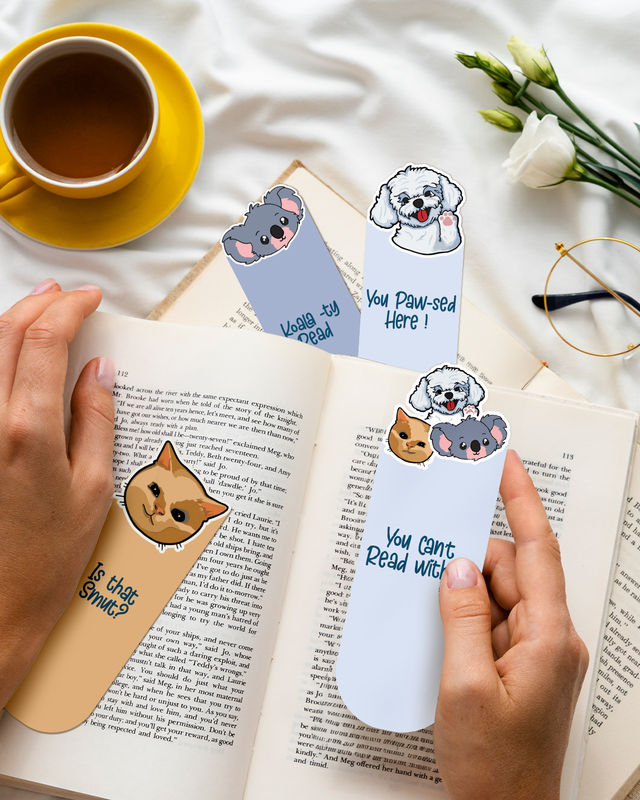 Mad Over Print Cute Bookmarker (Set Of 4)