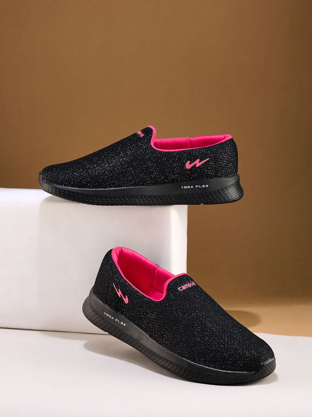 Buy Campus Women's Zoe Plus Walking Shoes | Black - UK 5 Online