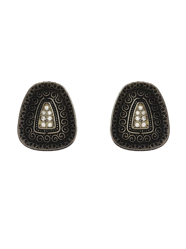 Priyaasi Studded Gold and Silver Plated Earring Set