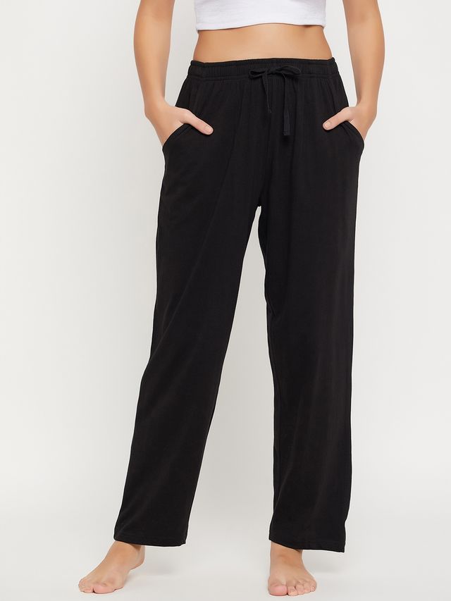 Clovia Women's Cotton Rich Pyjama | Black - S