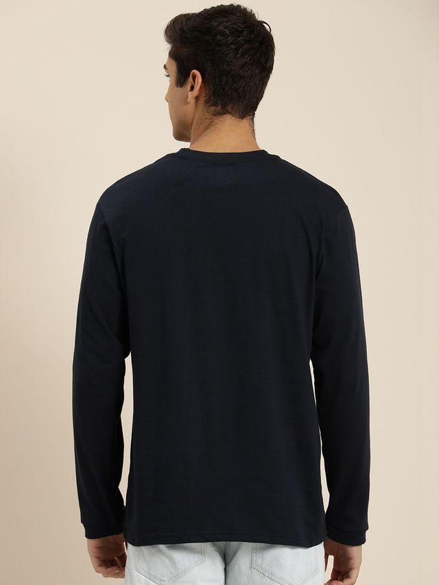 Dillinger Men's T-shirt Long Sleeve Oversized | DMOVFS067NVY | Navy - L