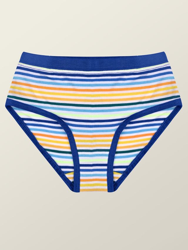 XY Life Hipsters for Girls, Tencel Modal, Antimicrobial - Multi Stripes | 9-10Y| Pack Of 3 Panty