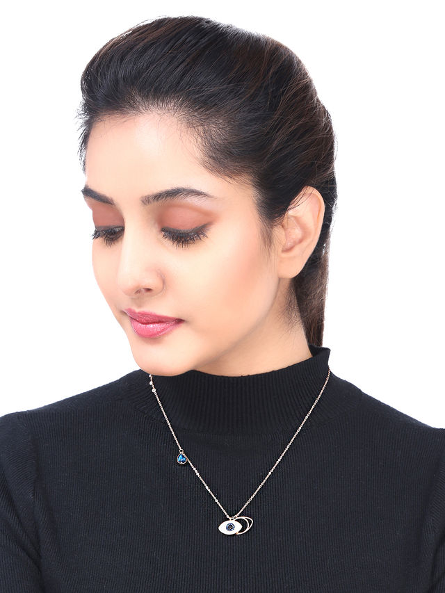 Yellow Chimes Rose Gold Pendant Necklace for Women