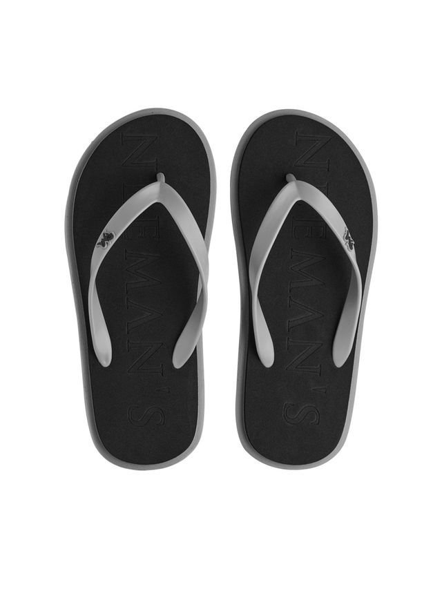 Neemans Unisex Eco Classic Slippers | Black with Grey - UK 8