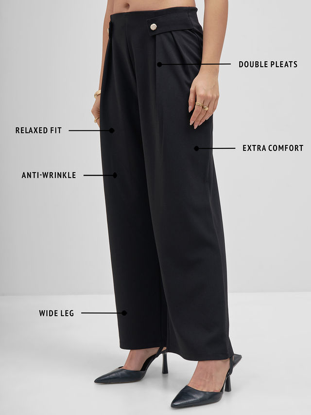 Tokyo Talkies Women Formal Double Pleat Wide Leg - Buy at ₹1440