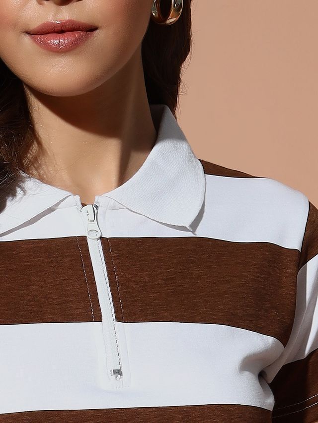The Dry State Women's Cambridge Brown & White T-shirts WTSH | 1615C | S