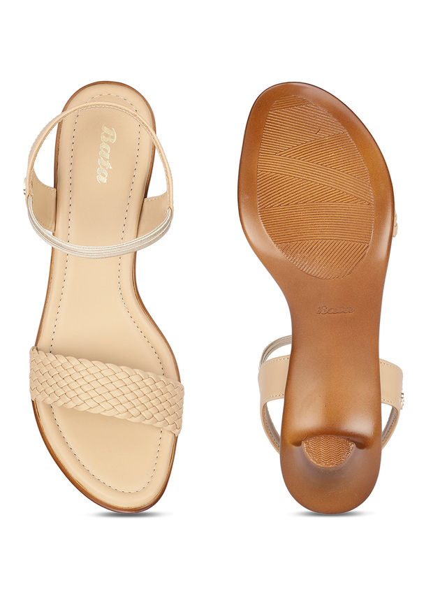 Bata Cone Heel Sandal For Women | Beige | UK 6