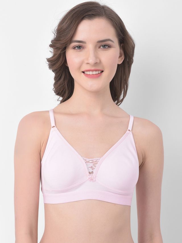 Clovia Women Non-Padded Non-Wired Full Cup T-Shirt Bra - Light Pink, Beige | 38C