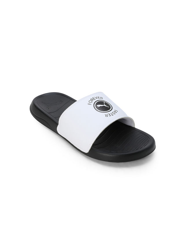 Puma Men's Xerxes Slides | Black and White - UK 6
