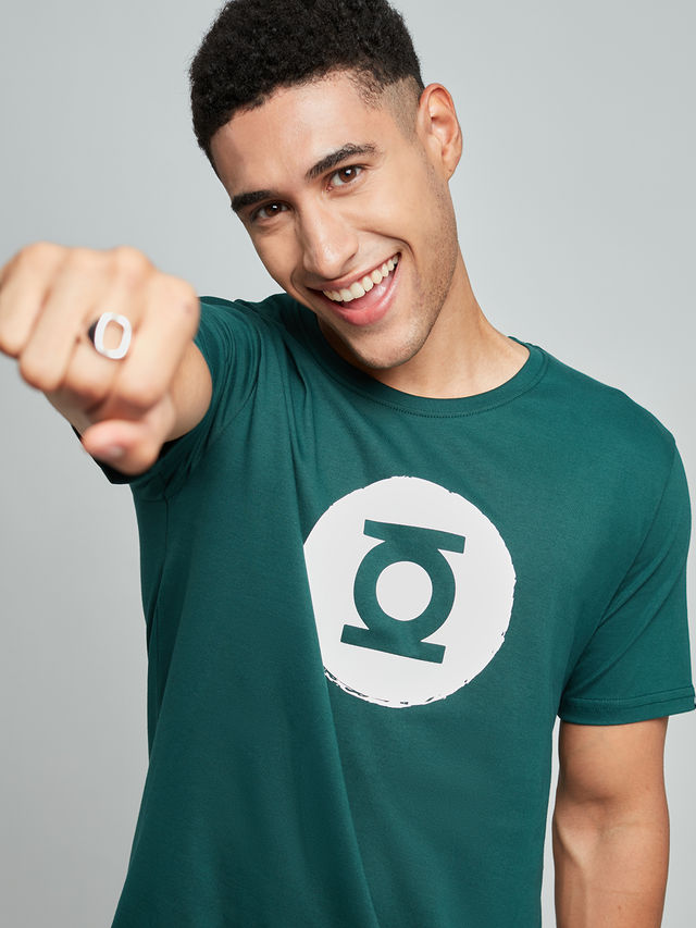 The Souled Store Men's Regular Green Lantern- Logo T-Shirts | Green | S
