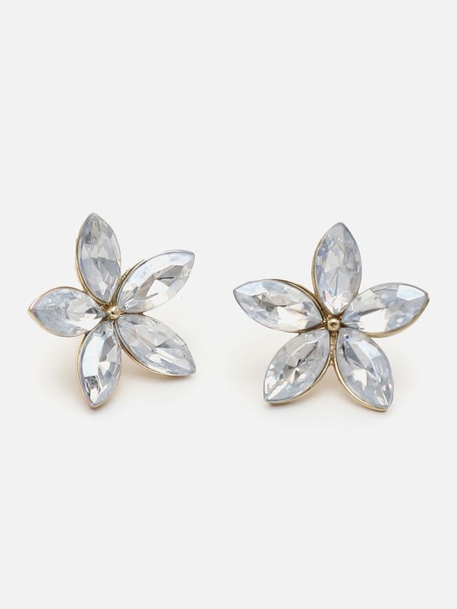 Sohi Silver Plated Designer Stone Stud For Women's